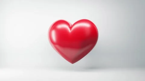 Red heart 3d spin Stock Footage 258929855