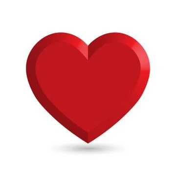 Red heart. 3D vector object with dropped shadow Stock Illustration