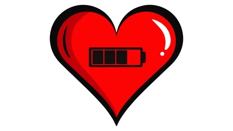 Red heart and battery inside white Stock Footage 112693577