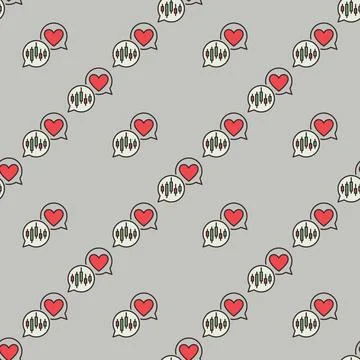 Red Heart and Candlestick Chart in Speech Bubbles vector Expressing Dedicat.. Stock Illustration