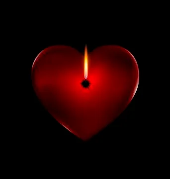 Red heart and fire Stock Illustration