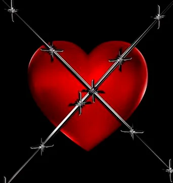 Red heart and wire Stock Illustration