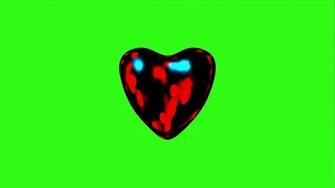 Red Heart Animation Background Beats 3d 4K Green Screen 29 库存影片 118435258