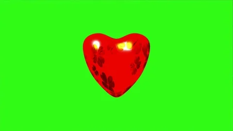Red Heart Animation Background Beats 3d 4K Green Screen 101 库存影片 119284261