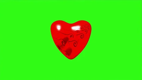 Red Heart Animation Background Beats 3d 4K Green Screen 157 Stockbeeldmateriaal 120086418