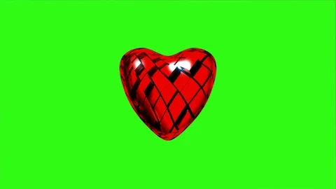 Red Heart Animation Background Beats 3d 4K Green Screen 152 库存影片 120086764