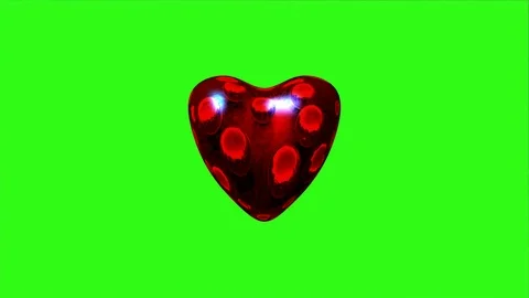 Red Heart Animation Background Beats 3d 4K Green Screen 146 库存影片 120086975