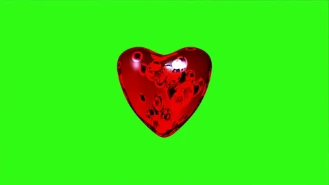 Red Heart Animation Background Beats 3d 4K Green Screen 143 库存影片 120087085