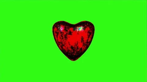 Red Heart Animation Background Beats 3d 4K Green Screen 141 库存影片 120087265