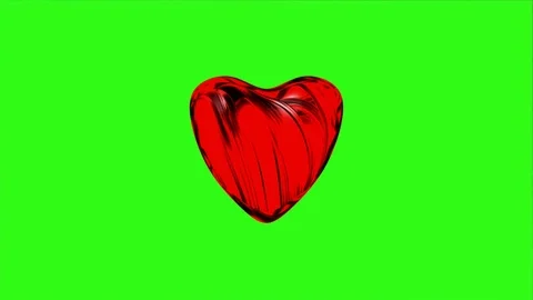 Red Heart Animation Background Beats 3d 4K Green Screen 176 库存影片 120594549