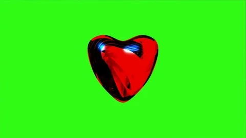 Red Heart Animation Background Beats 3d 4K Green Screen 174 库存影片 120594559