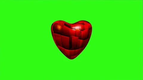 Red Heart Animation Background Beats 3d 4K Green Screen 170 库存影片 120594657