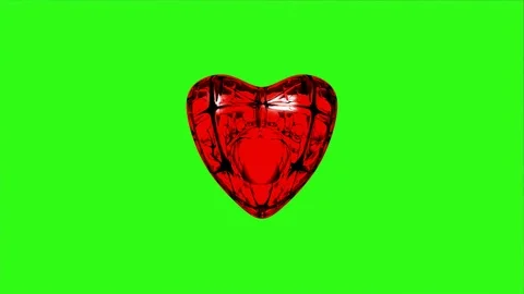 Red Heart Animation Background Beats 3d 4K Green Screen 165 库存影片 120594785