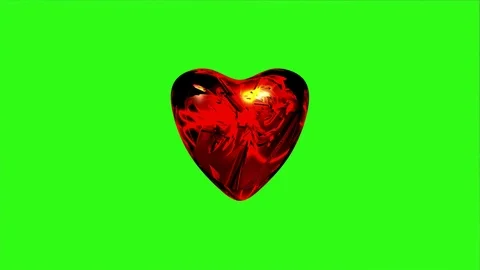 Red Heart Animation Background Beats 3d 4K Green Screen 162 库存影片 120594853