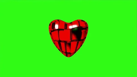 Red Heart Animation Background Beats 3d 4K Green Screen 161 Stockbeeldmateriaal 120594884