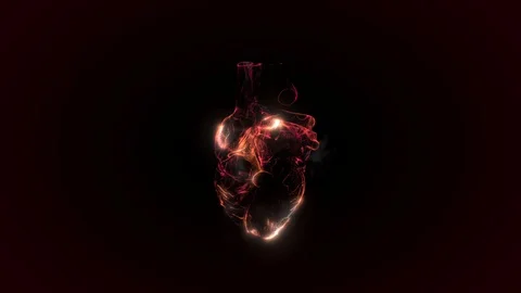Red heart animation. Seamless loop with alpha. Video stock 128856466