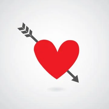 Red heart with arrow Stock Illustration