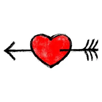 Red Heart with Arrow Illustrazione stock