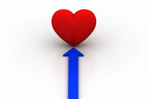 Red Heart  with arrow Grats Stockgrafik