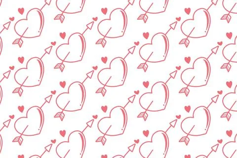 Red heart arrow pattern Stock Illustration