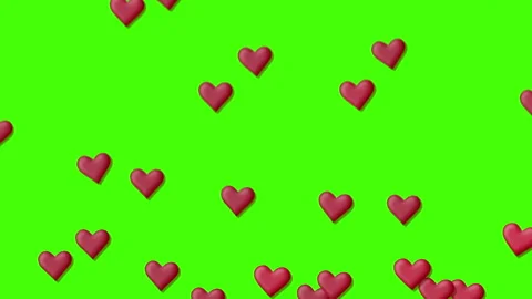 Red heart background, on a green screen. Loop Stock-Footage 93506887