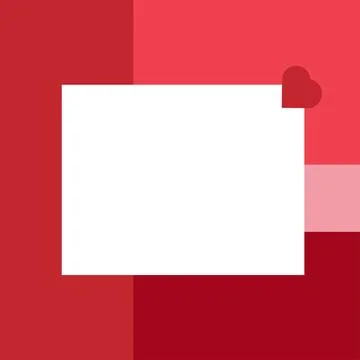 A red heart on a background of red, white and pink rectangles. A place for your 스톡 일러스트