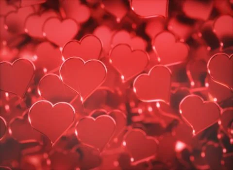 Red Heart Balloons Stock Illustration