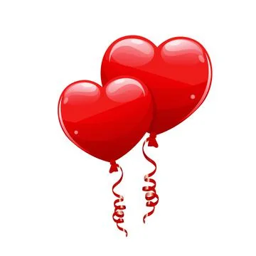 Red heart balloons vector Stock Illustration