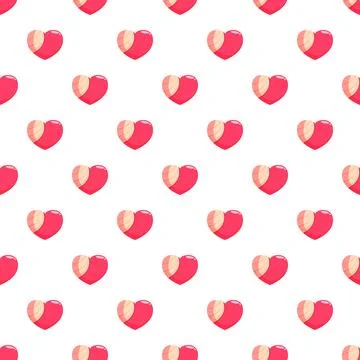 Red heart band aid pattern on white background Stock Illustration
