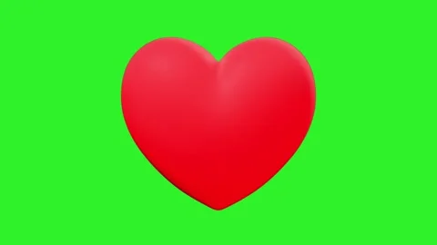 Red Heart Beating isolated on Green screen Chroma key in Ultra HD 4K Stock Footage 344933544