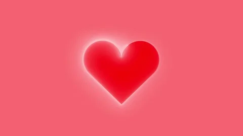 Red heart beating on pink background with glowing light effect for romance .. Stock Footage 339985603