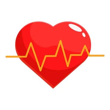 Red heart beating with pulse trace showing good health Illustrazione stock