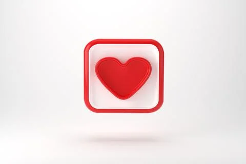 Red heart with blank white speech bubble pin isolated on light blue backgro.. イラスト素材