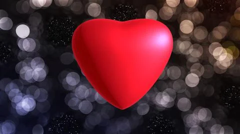Red heart on blur background. Stock Illustration