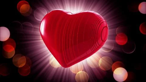 Red heart on a bokeh background 스톡 일러스트