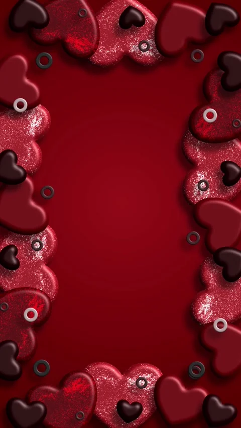 Red heart border frame valentines background full romantic animation Stock Footage 326313349