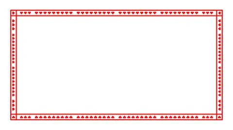Red heart border frame vector design perfect for Valentines Day cards, Stock Illustration