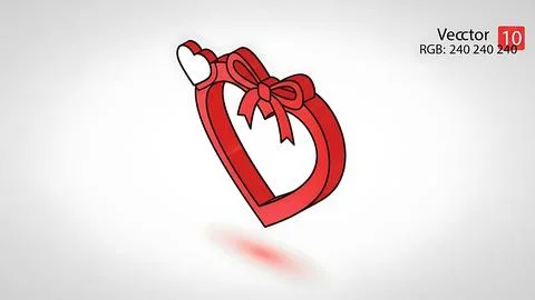 Red heart with bow Stock Illustration