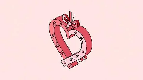 Red heart with bow Stock Illustration