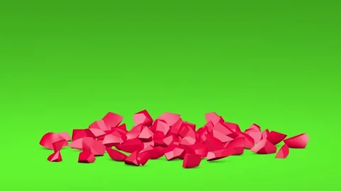 A red heart is broken, on a green background. Stock Footage 254811467