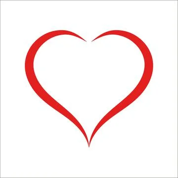 Red heart brush shape icon Stock Illustration