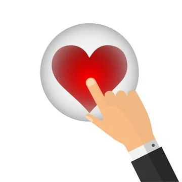 Red heart button Stock Illustration