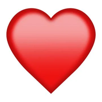 Red heart button isolated on white with clipping path Stock Illustration