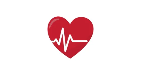 Red heart with cardiogram. Stock Footage 276659348