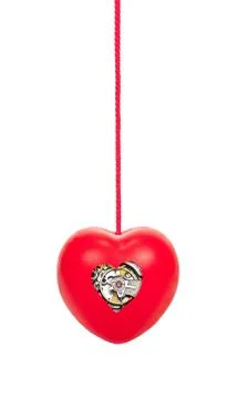 The red heart of clockwork Stock Photos