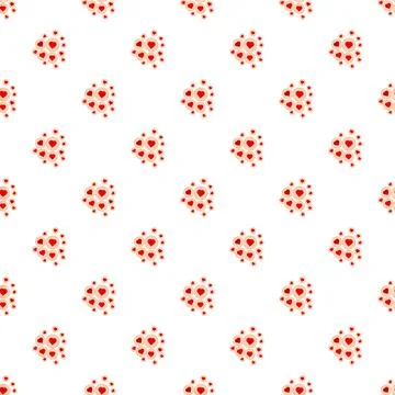 Red heart clusters forming a seamless pattern Stockillustratie