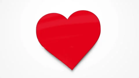 Red Heart with colored outline Stock Footage 58587094