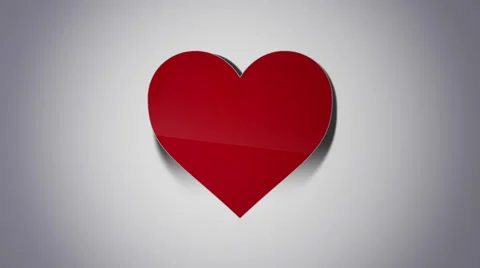 Red Heart with a Comet passing by Stock Footage 58316473