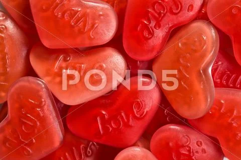 Red heart confectionery Stock Photos