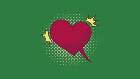 Red heart on crown top of it isolated on green screen background 動画素材 336968819
